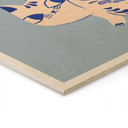 Houten Wanddecoratie Porseleinen Kat Delfts Blauw - Cantwell - Vierkant