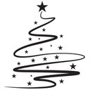 Wallsticker Linjekunst til juletræer