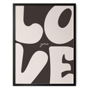 Plakat z typografią Love you Retro Letters