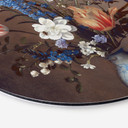 Vægcirkel Van der Ast - Blomster i en Wan-Li-vase – print på aluminium (Alu-Dibond)