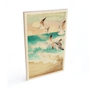 Plakat drewniany mewy na plaży - SpaceFrog Designs