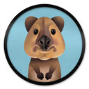 Plakat Quokka - okrągły plakat dla dzieci - brązowy