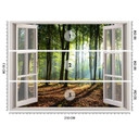 Fototapete Fensterblick Morgen im Wald