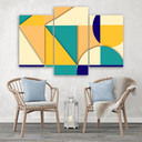 3-delt lærredstryk, geometriske abstraktionsformer