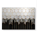 Alu-Dibond brossé avec Effet Doré, Argenté & Cuivré - Hexagones : noir et gris - Fredriksson