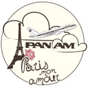 Muursticker Pan Am Paris mon amour