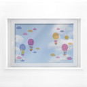 Próbki obrazu na okno - Zabawne zwierzęta w balonie na ogrzane powietrze (zestaw)