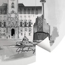 Fototapeta Hamburg - Czarno-biała - Okrągła - Pokochaj swoje miasto - tapeta flizelinowa/tapeta fliz