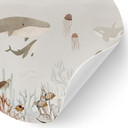 Wandtattoo Wale und ihre Freunde in der Unterwasserwelt - Braun - Oliver Robins - Rund