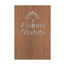 Mahoniowy obraz dekoracyjny - Hakuna Matata z kwiatem
