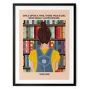 Poster Amour des Livres - Fille devant l'Étagère - WallChart Art Studio