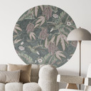 Naklejka na ścianę dżungla koliber w lesie tropikalnym - Bloomery Decor - Okrągła