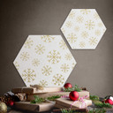 Hexagon - Alu-Dibond guld og snefnug
