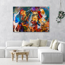 Canvasbillede, Farverig fisk abstraktion