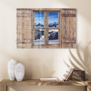Trompe L'oeil op glas - Alpenpanorama