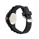 Sportliche Kinder Armbanduhr - Lernuhr analog aus Silikon - Fußball schwarz