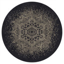 Elegancka naklejka na ścianę mandala w kolorze czarnym i złotym - Bloomery Decor - Round