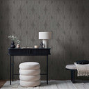 Papier peint géométrique noir marron argent - papier peint intissé avec motif à lignes modernes - vi