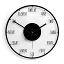 Horloge murale en verre - Heures en anglais