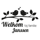 Wallsticker Muursticker + Naam Welkom bij familie