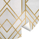 Fredriksson - Art Deco: Złota geometria - Fototapeta okrągła - tapeta flizelinowa/tapeta flizelinowa