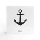Holzbild zum Hinstellen - Moin mit Anker - 15x15 cm