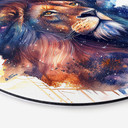 Vægcirkel Heine - Strong Lion – print på aluminium (Alu-Dibond)