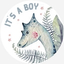 Sticker mural Kvilis - Dinosaure - It's a boy - Rond