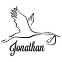 Wallsticker Stork + Navn