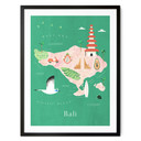 Plakatowa mapa - Bali - Rzeki