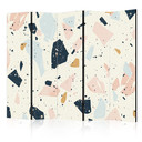 Paravent, Raumteiler freistehend, Trennwand - Terrazzo with Large - Scaled Stones in Subdued Colors