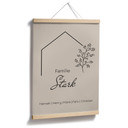 Personalisierbares Poster Familie Haus - beige