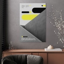 Tableau Design Brutaliste Jaune Gris - Sub88 Studio - Alu-Dibond