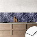 Rivestimento cucina Fiori ad acquerello blu - Treechild