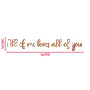 Dekoracja drewniana mahoń - napis 3D All of me loves all of you