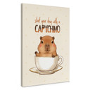 Leinwandbild Capybara im Kaffee - Capychino