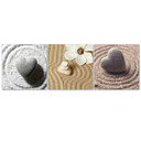 3-delt lærredsprint Heart Zen Sand