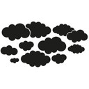 Muursticker Luchtballonnen met wolken (2-kleurig)