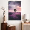 Wandbild Lila Lavendelfelder bei Sonnenuntergang - Cevik - Alu-Dibond