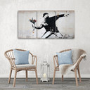 3 stykke lærredstryk, Banksy Graffiti kunstblomster