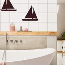 Wallsticker Klinke deko: Sejlende båd