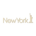 Poplar wood art - napis New York ze Statuą Wolności
