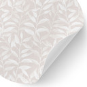 Delikate akvarelblade Wallsticker - Soft Beige - Bloomery Decor - Rund