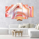 5 stykke lærredstryk, pastel abstraktion