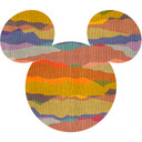 Selvklæbende tapet - Mickey Head - 125 x 125 cm