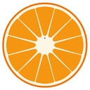 Sticker mural - Horloge Orange