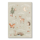 Alu-Dibond Wandbild - Affirmationen Wald mit Eule, Fuchs & Co. für Kinder