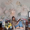 Vintage bloemenbehang in grijs | Bloemenbehang - Ms Tiff