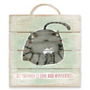 Obraz drewniany + personalizowany tekst Loske - Przyjaciele - 40x41,5 cm