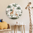 Tableau sur alu-Dibond rond Kikki Belle - Les girafes